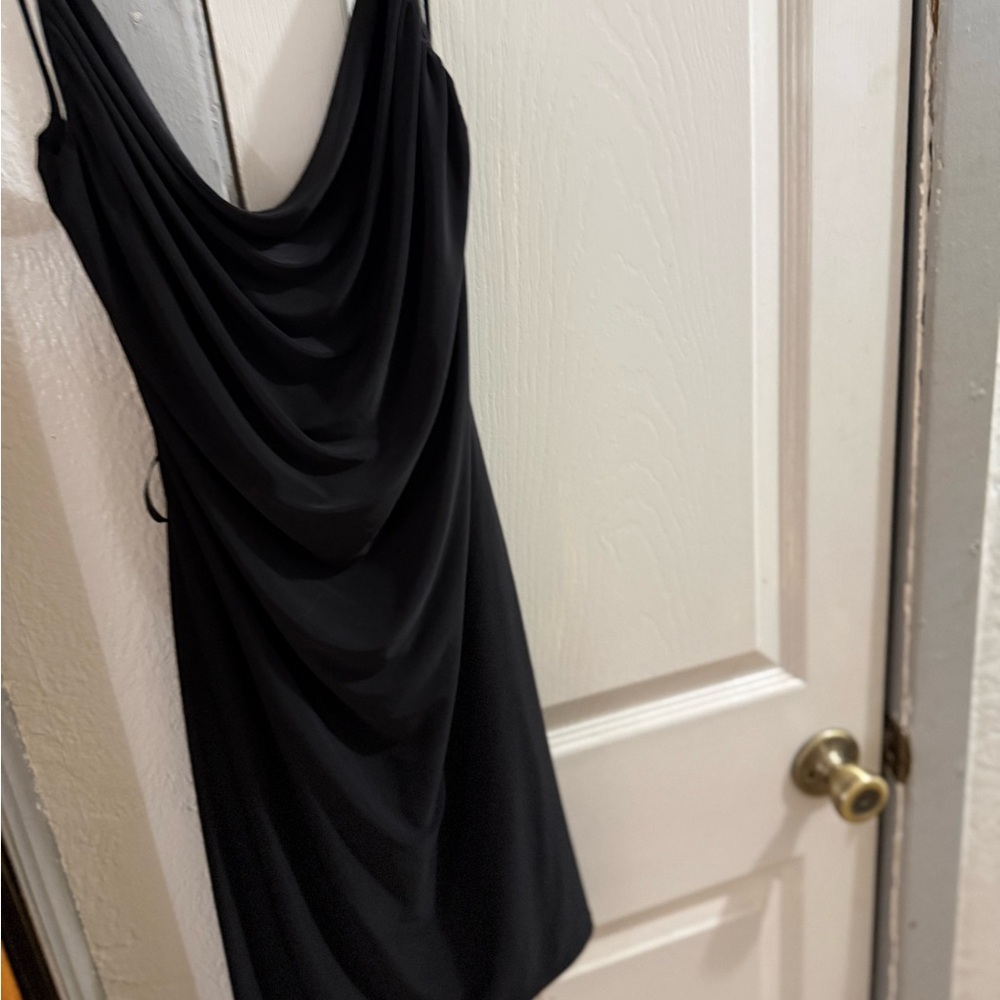 Elegant Black Draped Dress